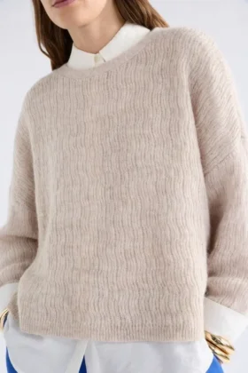 Agna Pattern Sweater Ecru