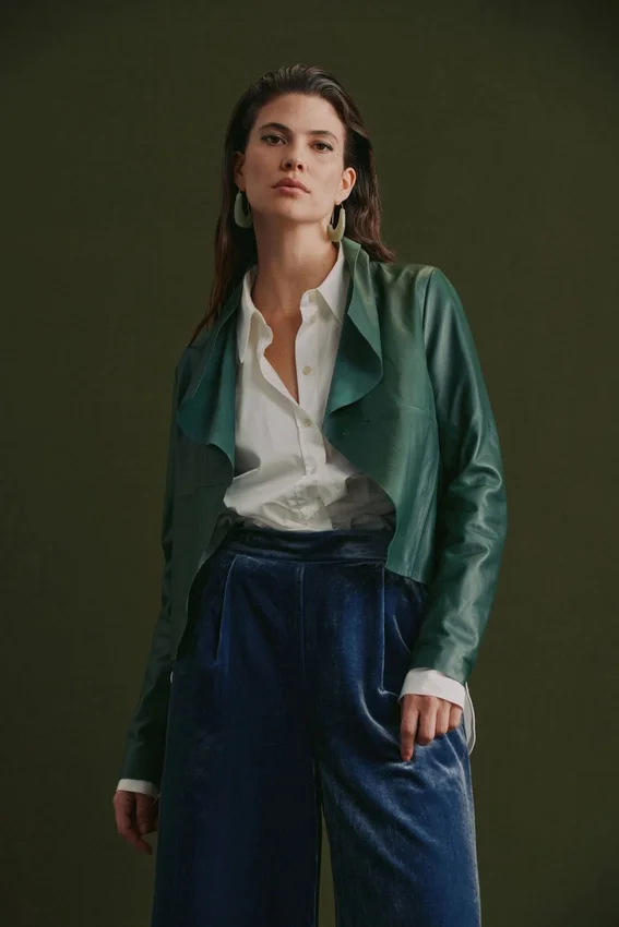 Fine Leather Jacket Milan Green Fine Leather Jacket Milan Green