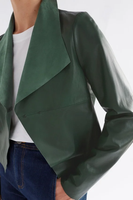 Fine Leather Jacket Milan Green Fine Leather Jacket Milan Green
