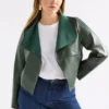 Fine Leather Jacket Milan Green Fine Leather Jacket Milan Green
