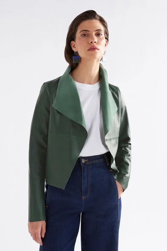 Fine Leather Jacket Milan Green Fine Leather Jacket Milan Green