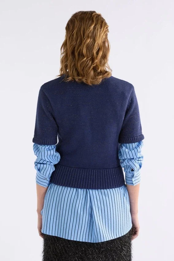 Luft Lurex Knit Top Navy Copper Luft Lurex Knit Top Navy Copper