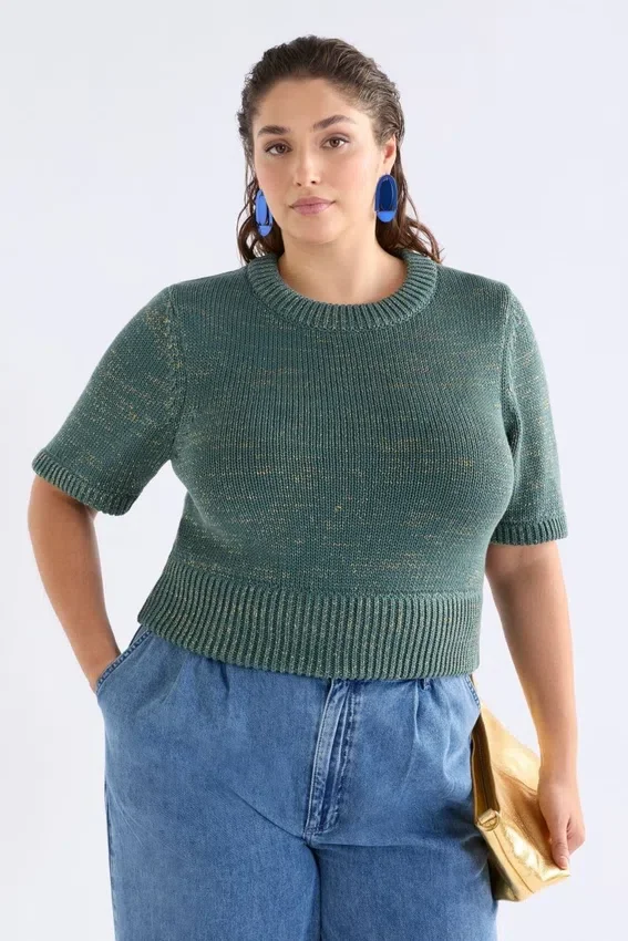 Luft Lurex Knit Top Sage Gold Luft Lurex Knit Top Sage Gold