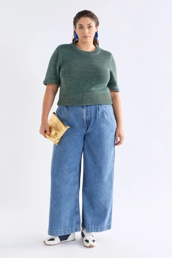 Luft Lurex Knit Top Sage Gold Luft Lurex Knit Top Sage Gold