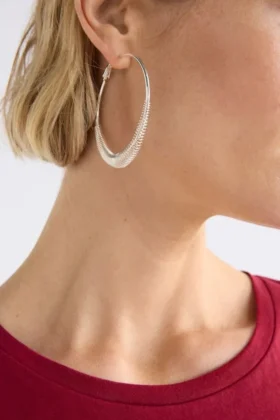 Solf Metallic Hoop Earring