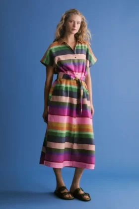 Tilko Linen Shirt Dress Lysbro Print