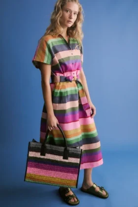 Tilko Linen Shirt Dress Lysbro Print