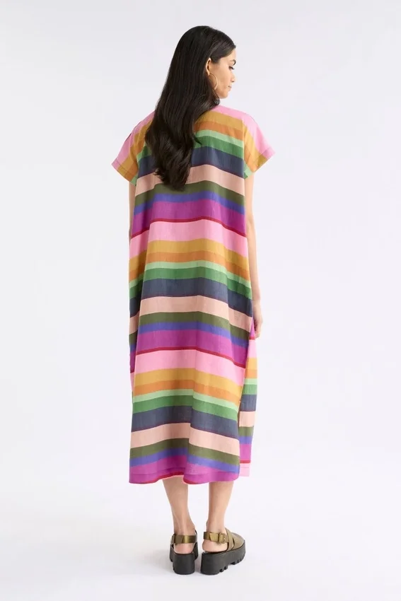 Tilko Linen Shirt Dress Lysbro Print Tilko Linen Shirt Dress Lysbro Print