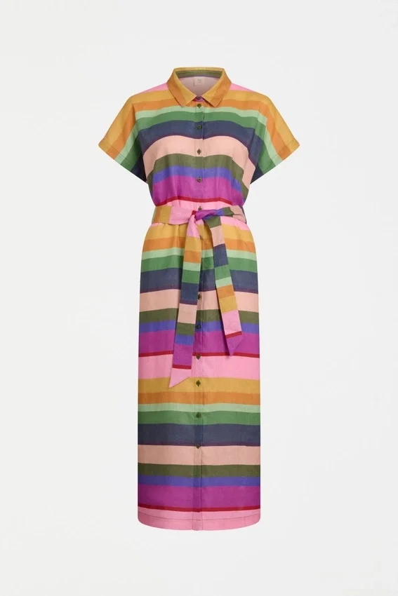 Tilko Linen Shirt Dress Lysbro Print Tilko Linen Shirt Dress Lysbro Print