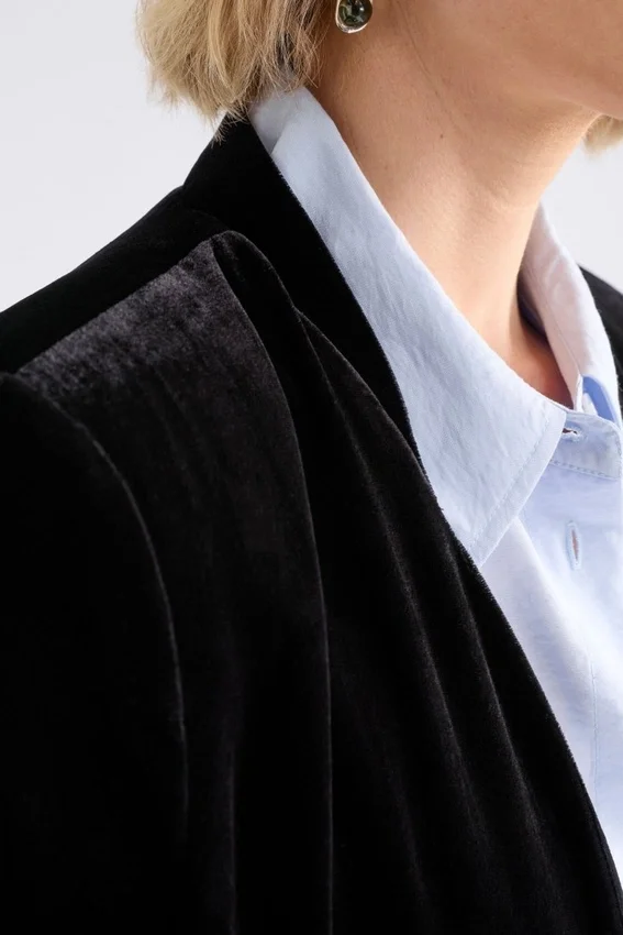 Velvet Soft Blazer Jacket Black Velvet Soft Blazer Jacket Black
