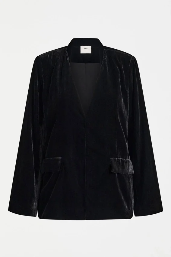 Velvet Soft Blazer Jacket Black Velvet Soft Blazer Jacket Black